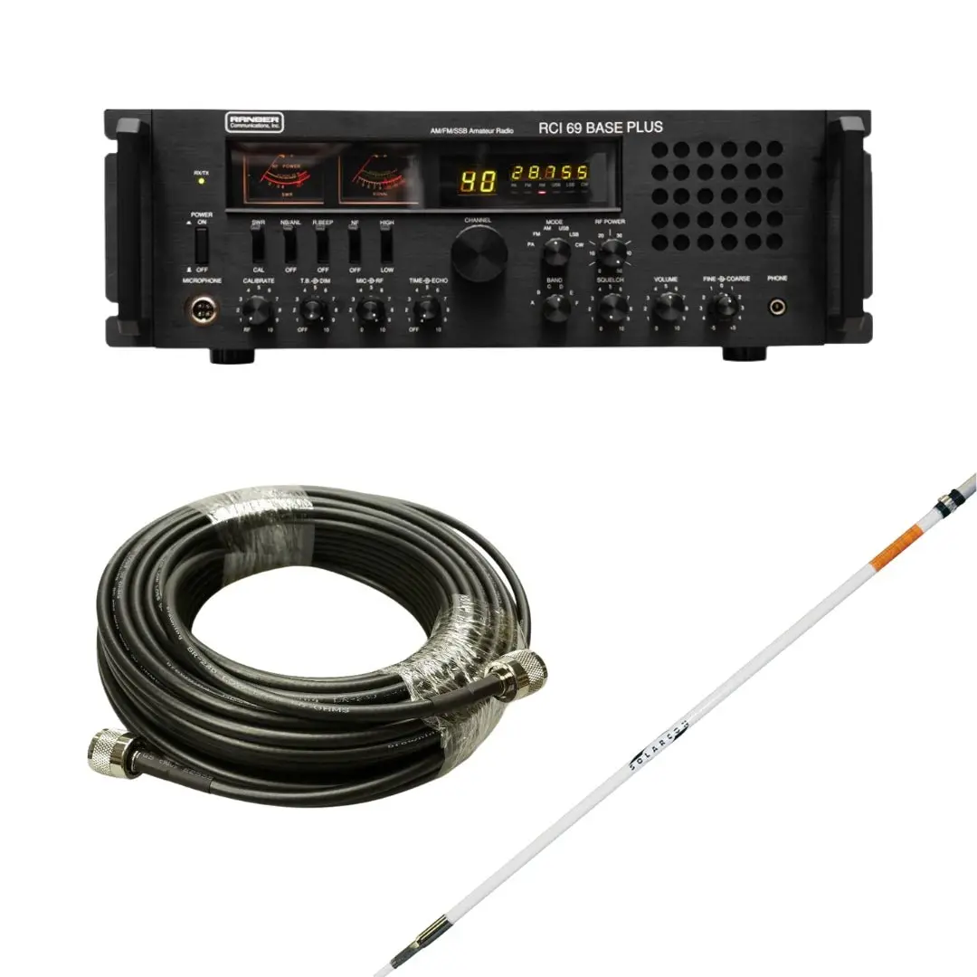 Ranger Rci-69 Base Plus Plus 10 Meter Radio, Solarcon A-99 Base Station Antenna, Tram Browning Br 240 Lmr240 Type 50Ft Ham Radio Base Coax Cable, Combo 1