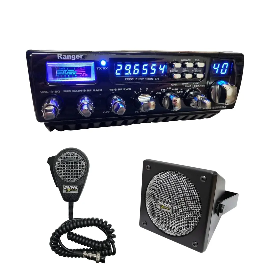 Ranger Rci-69Ffb4 10 Meter Radio, Drx-9010 External Speaker, Drx-6560 4 Pin Noise Cancelling Dynamic Microphone, Combo 1