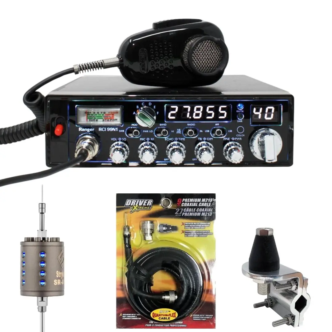Ranger Rci-99N1 10 Meter Radio, Stryker Sr-A10, Drx-3402 Heavy Duty Antenna Mirror Mount, Drx-1518 18 Foot Premium M213, Combo 1