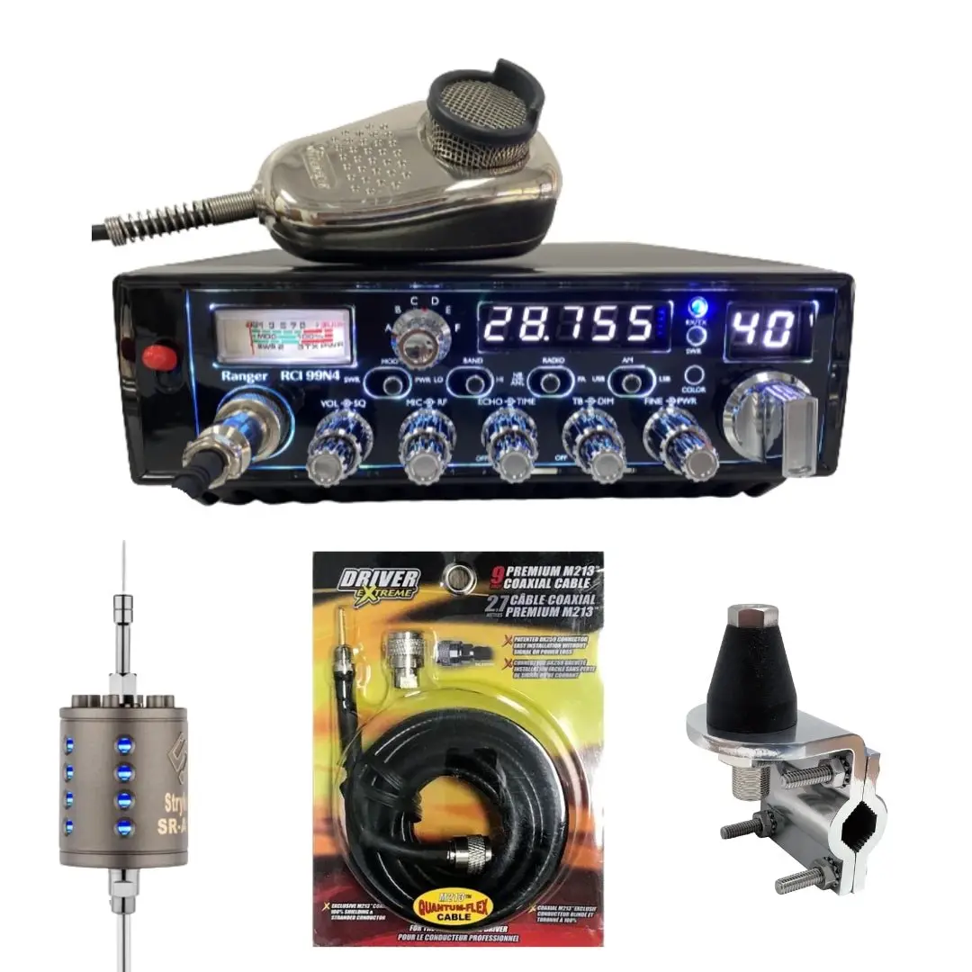 Ranger Rci-99N4 Ssb/Am 10 Meter Radio, Stryker Sr-A10, Drx-3402 Heavy Duty Antenna Mirror Mount, Drx-1518 18 Foot Premium M213, Combo 1