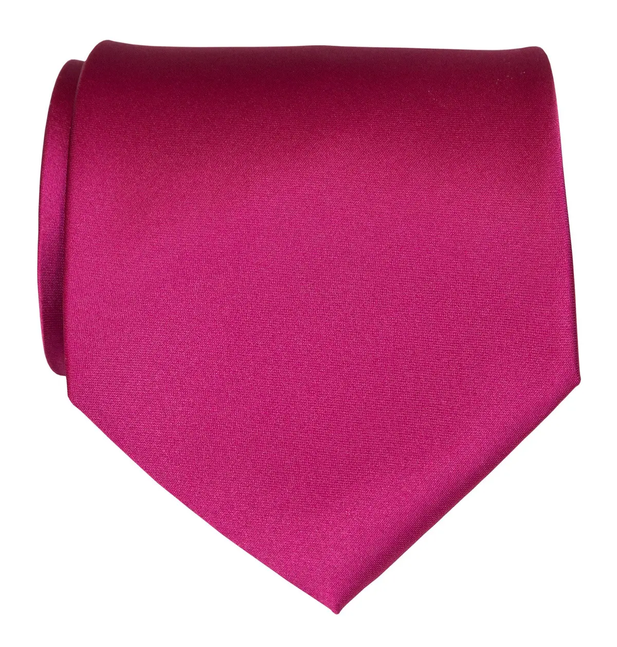 Raspberry Necktie. Red-Purple Solid Color Satin Finish Tie, No Print 1