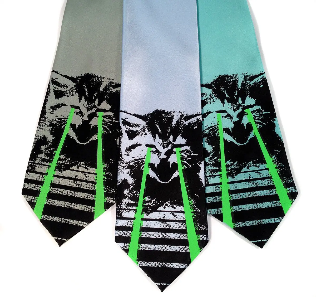 Angry Raving Laser Kitten Necktie 1