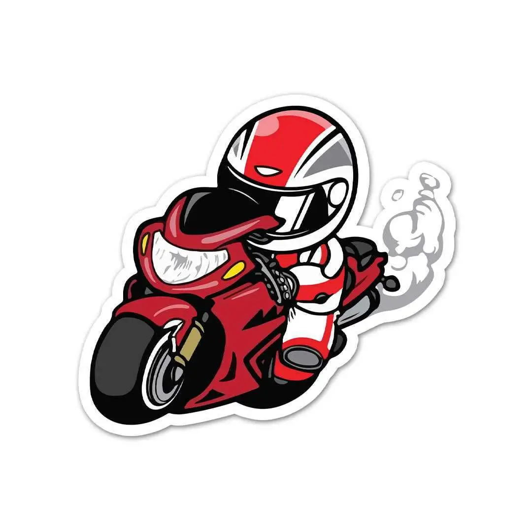 Red Bike Racer Sticker 1