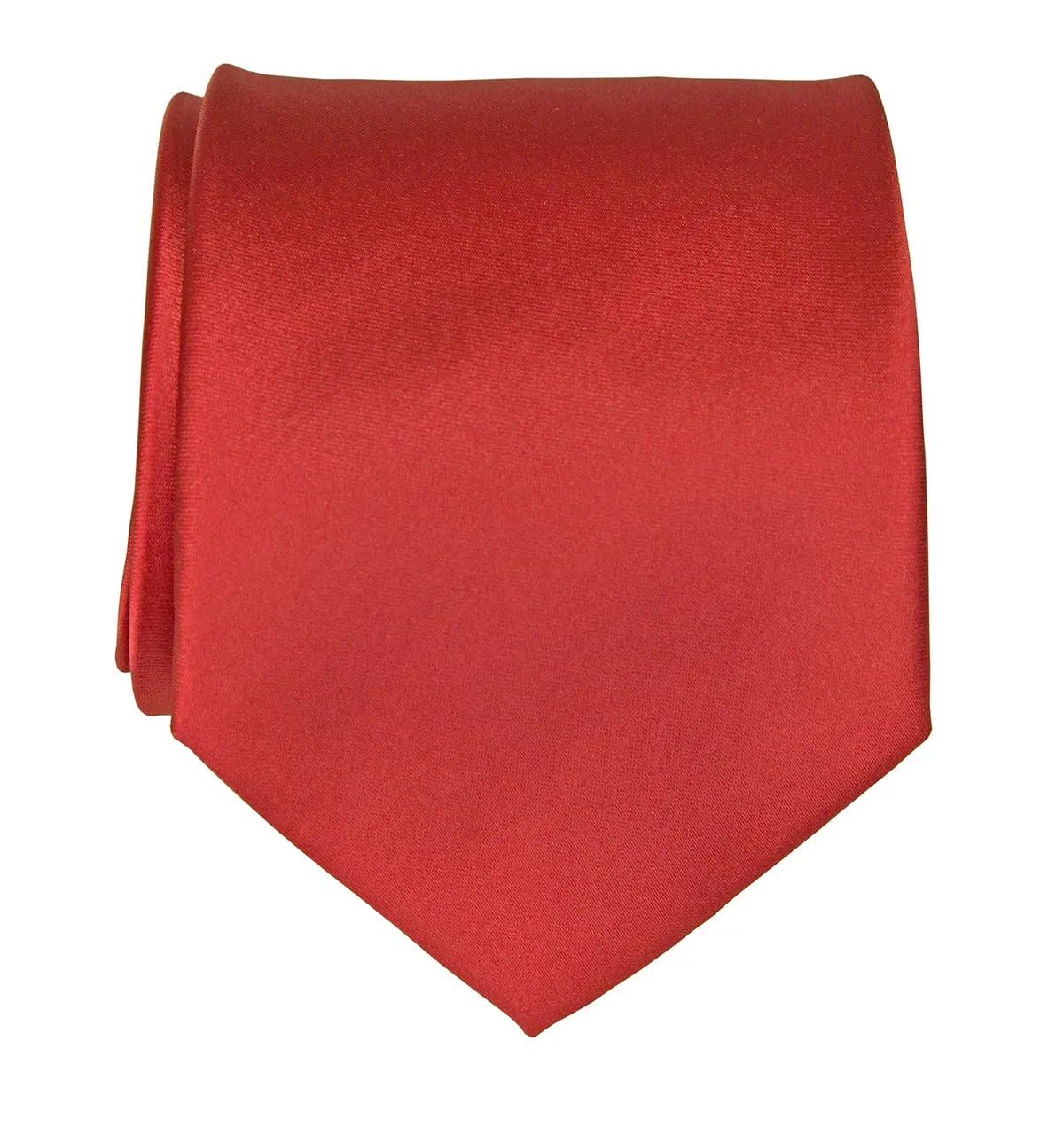 Red Necktie. Solid Color Satin Finish Tie, No Print 1