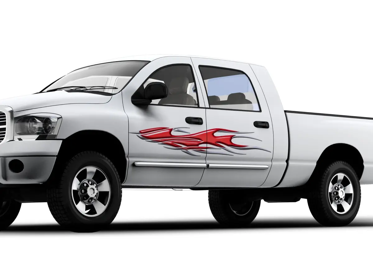 Full Color Flames Vinyl Graphics For Cars & Trucks #B763 1