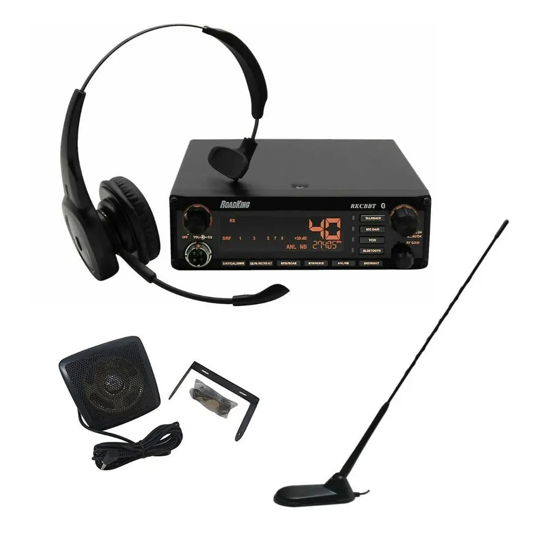 Road King Rkcbbt Voice-Activated Hands-Free Cb Radio, Virginia Cb Antenna, 3 Inch External Speaker Combo 1