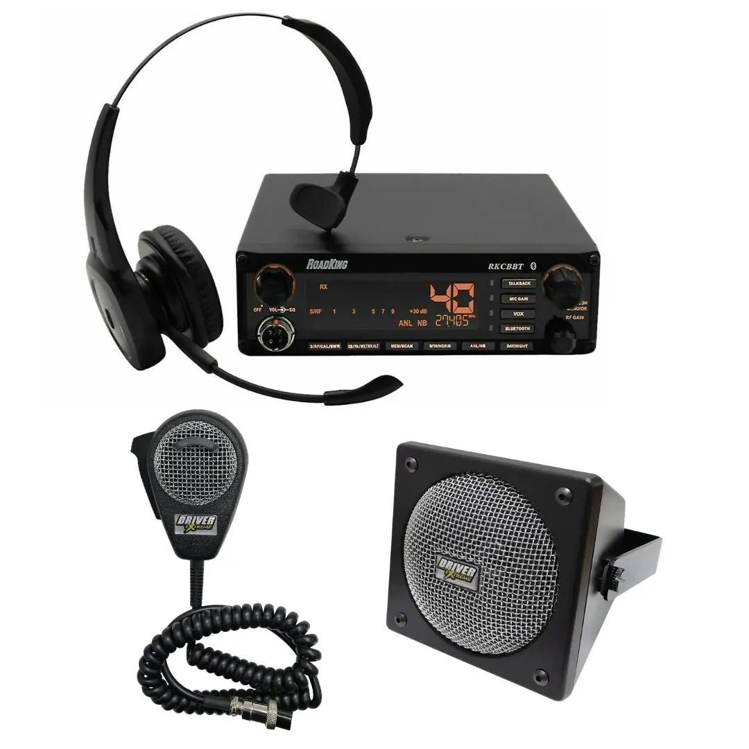 Roadking Cb Radio, Drx-9010 External Speaker, Drx-6560 4 Pin Noise Cancelling Dynamic Microphone, Combo 1