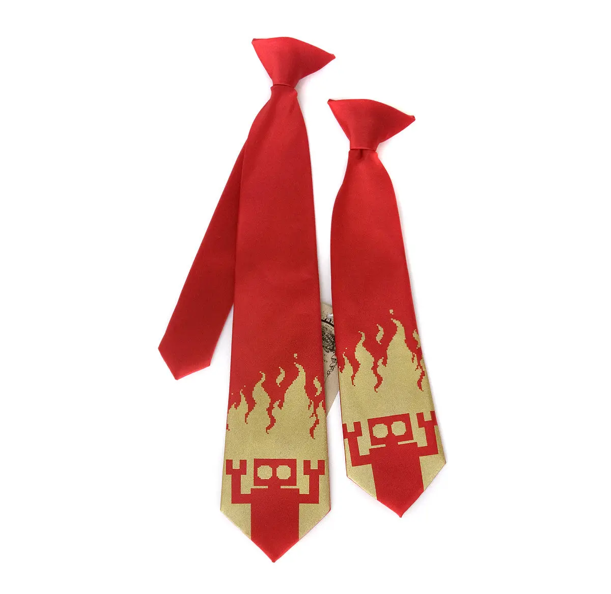 Red Robot Kids Necktie. Boys Clip On Tie. 1