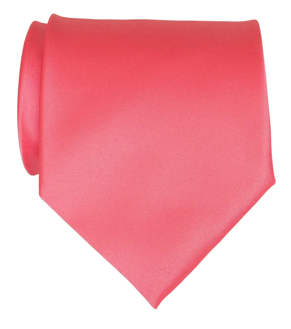 Rose Pink Necktie. Solid Color Satin Finish Tie, No Print 1