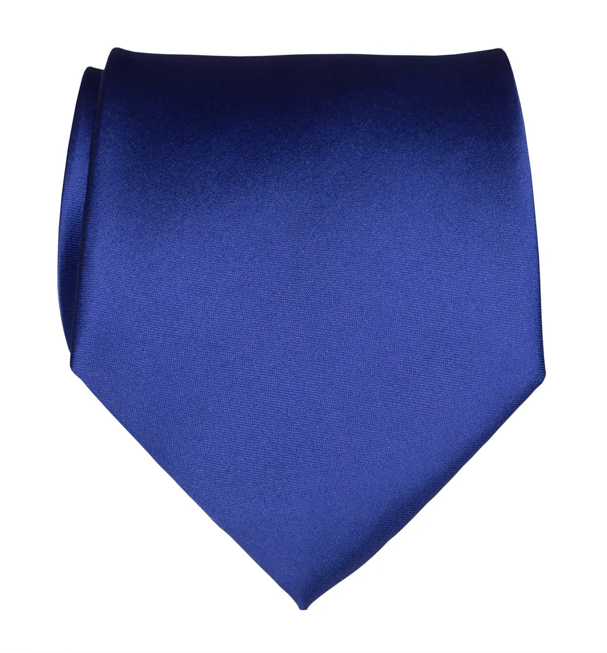 Royal Blue Necktie. Medium Blue Solid Color Satin Finish Tie, No Print 1