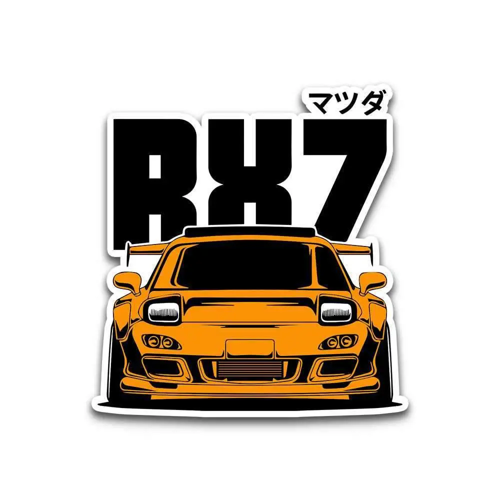 Rx7 Orange Bumper Sticker 2