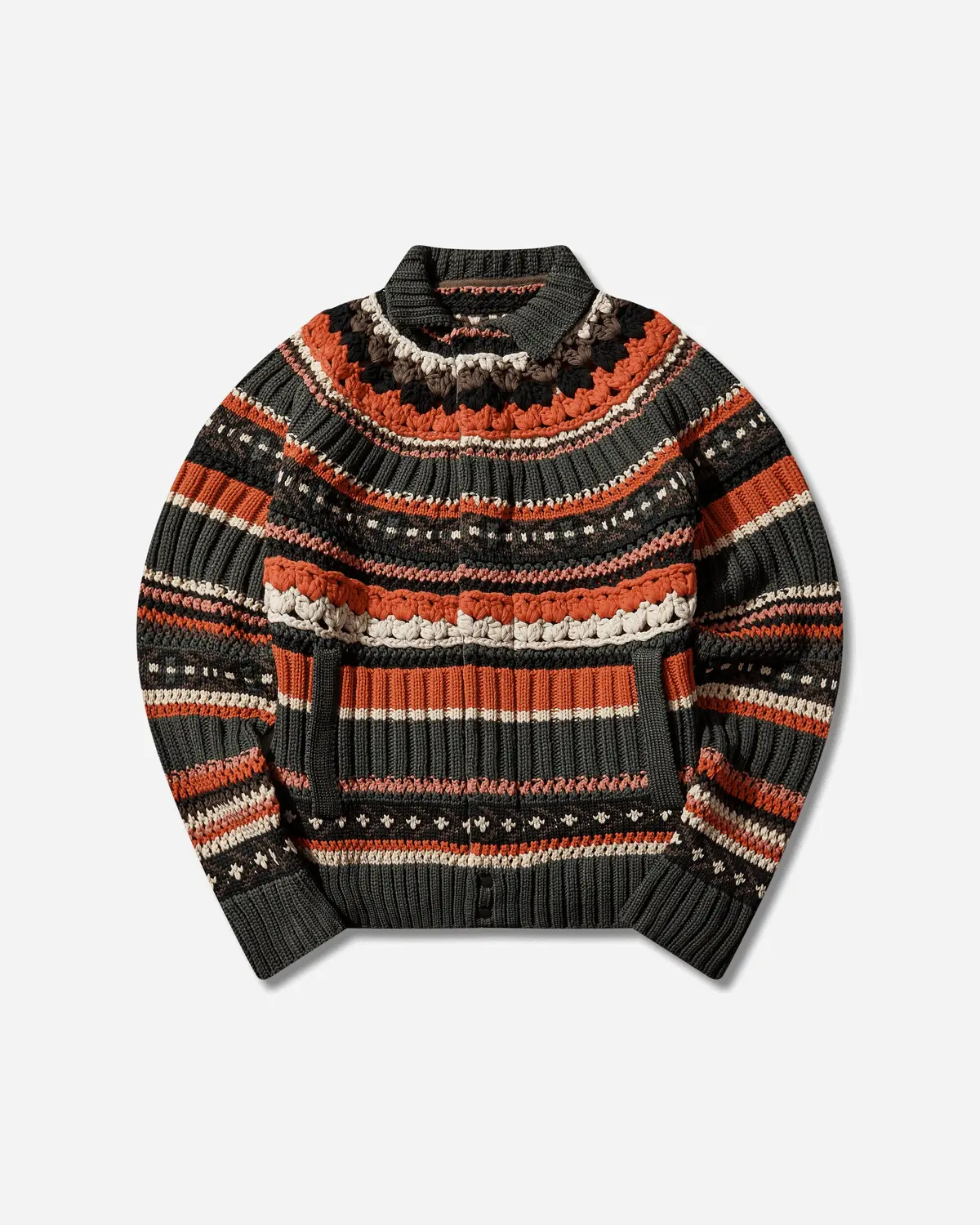 Men's Mix Knit Blouson Khaki 1