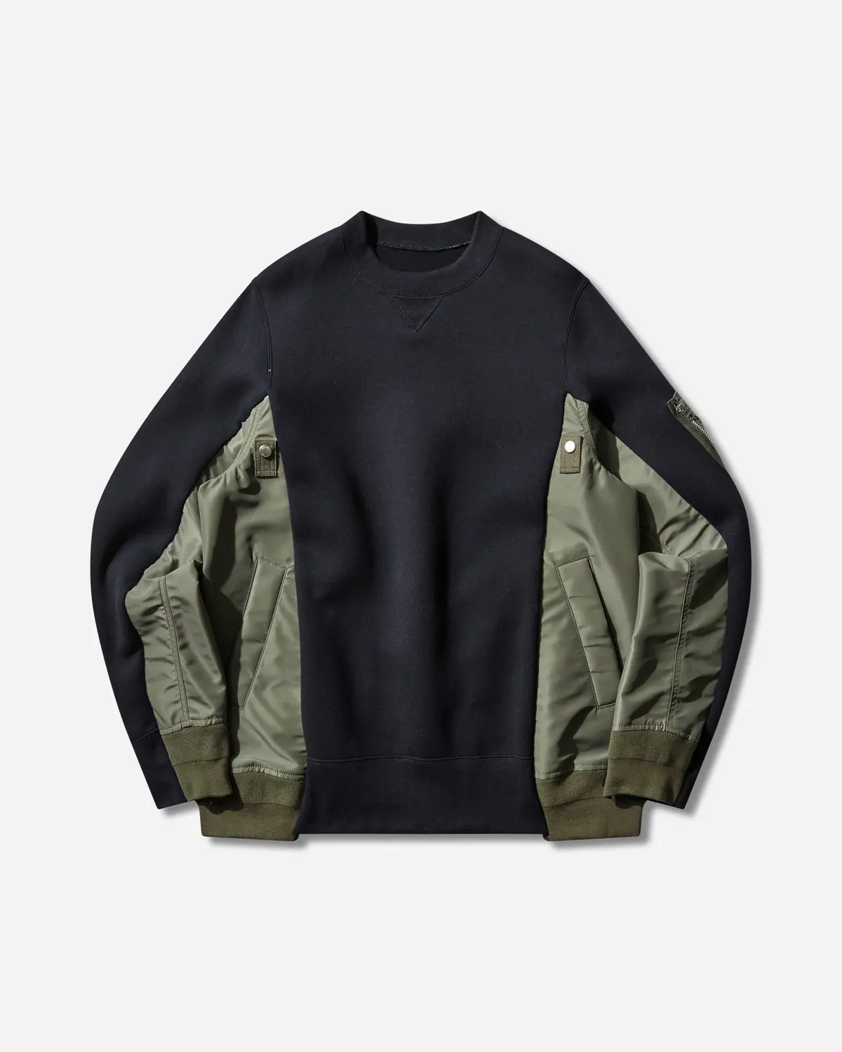 Men's Sponge Sweat X Nylon Twill Pullover Navy / Khaki 1