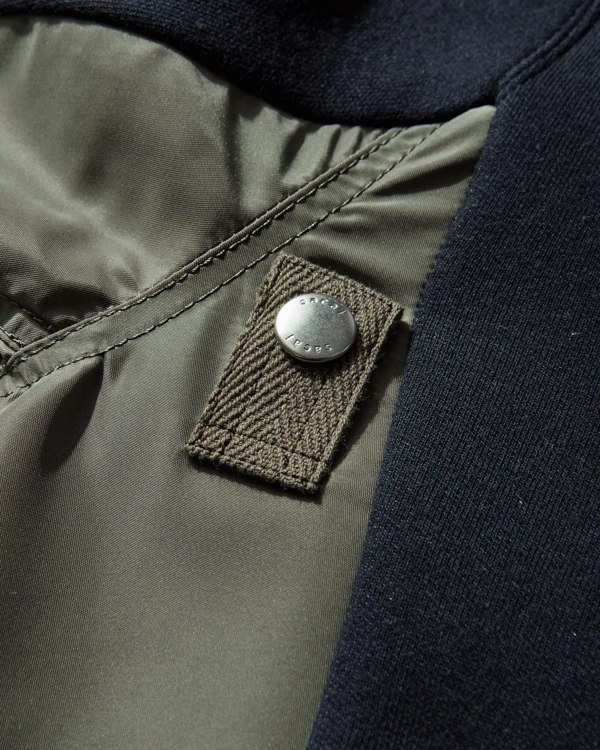 Men's Sponge Sweat X Nylon Twill Pullover Navy / Khaki 3