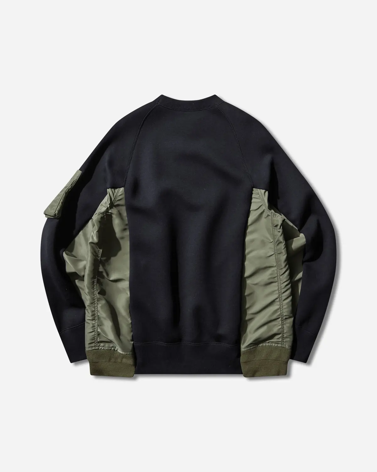 Men's Sponge Sweat X Nylon Twill Pullover Navy / Khaki 2