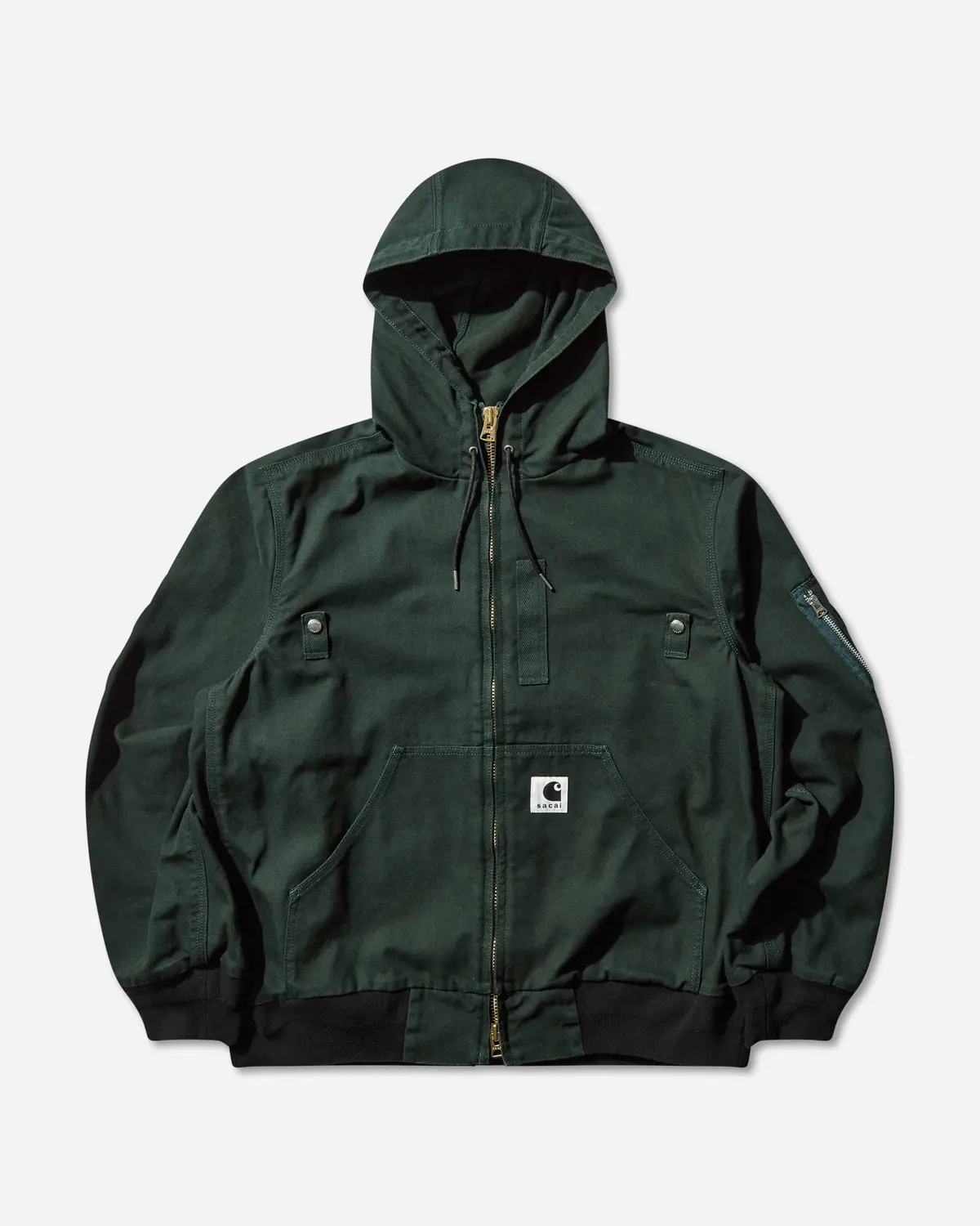 Men's Carhartt Wip Washed Duck Hooded Blouson Green 1