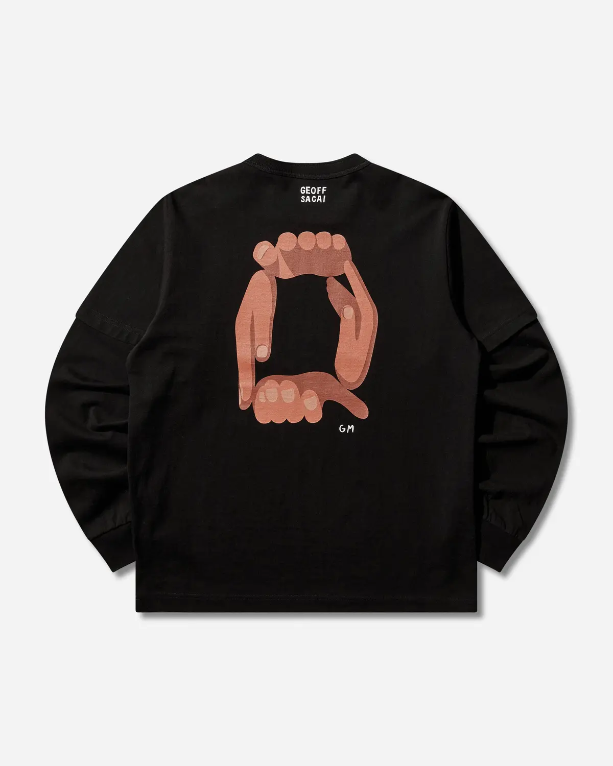 Men's Geoff Sacai Print Longsleeve T-Shirt Black 2
