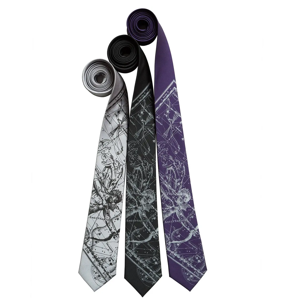 Sagittarius Necktie, Zodiac Constellation Print Tie 2