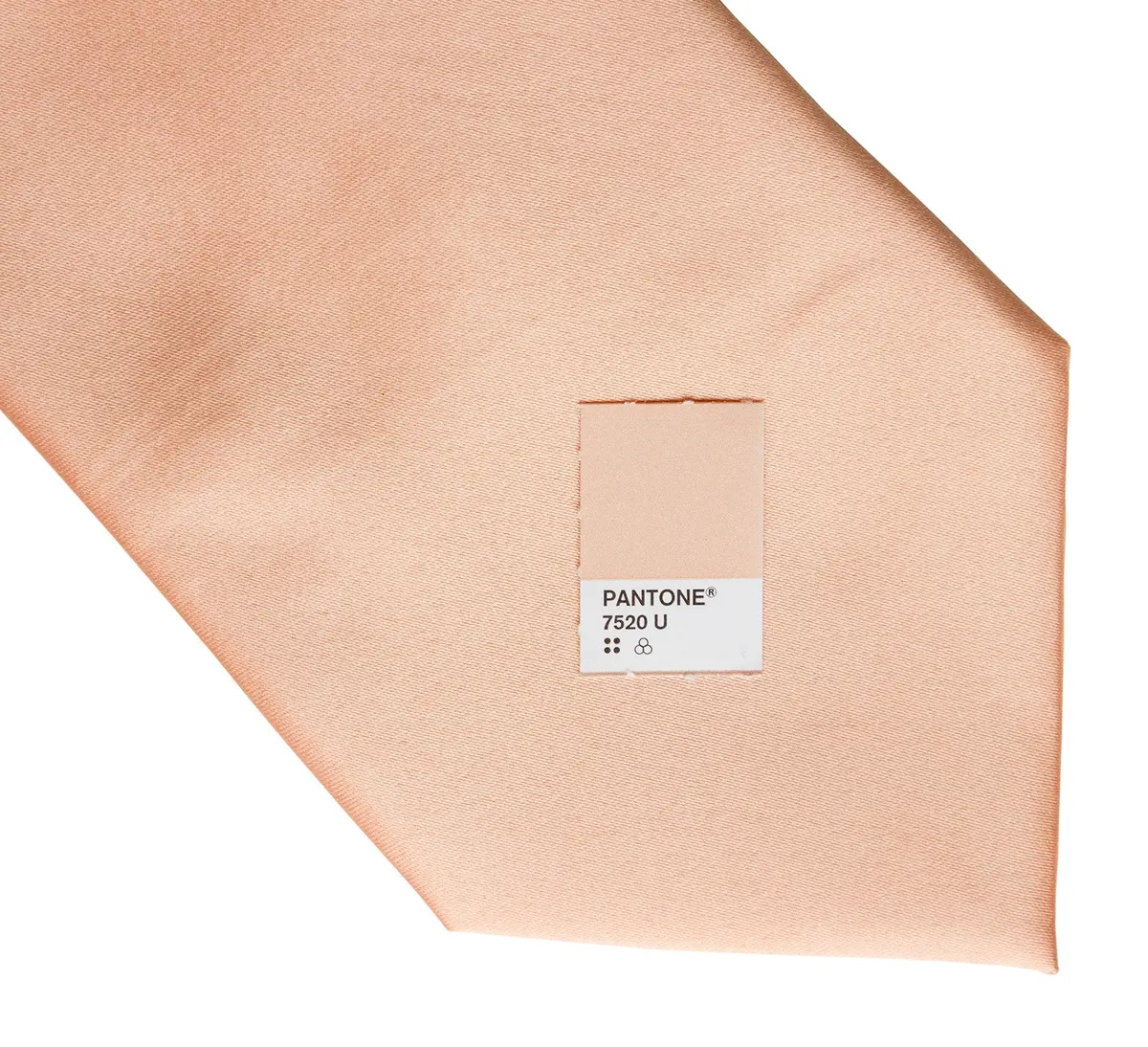 Salmon Pink Necktie. Solid Color Satin Finish Tie, No Print 2