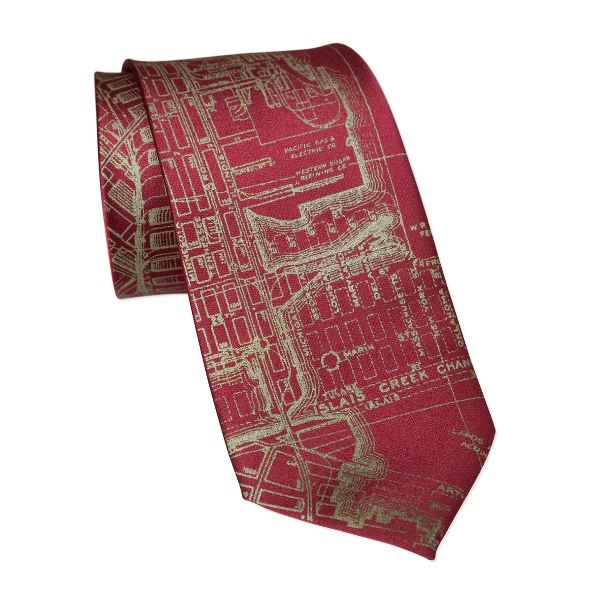 San Francisco Bay Map Necktie, Vintage California Print Tie 11