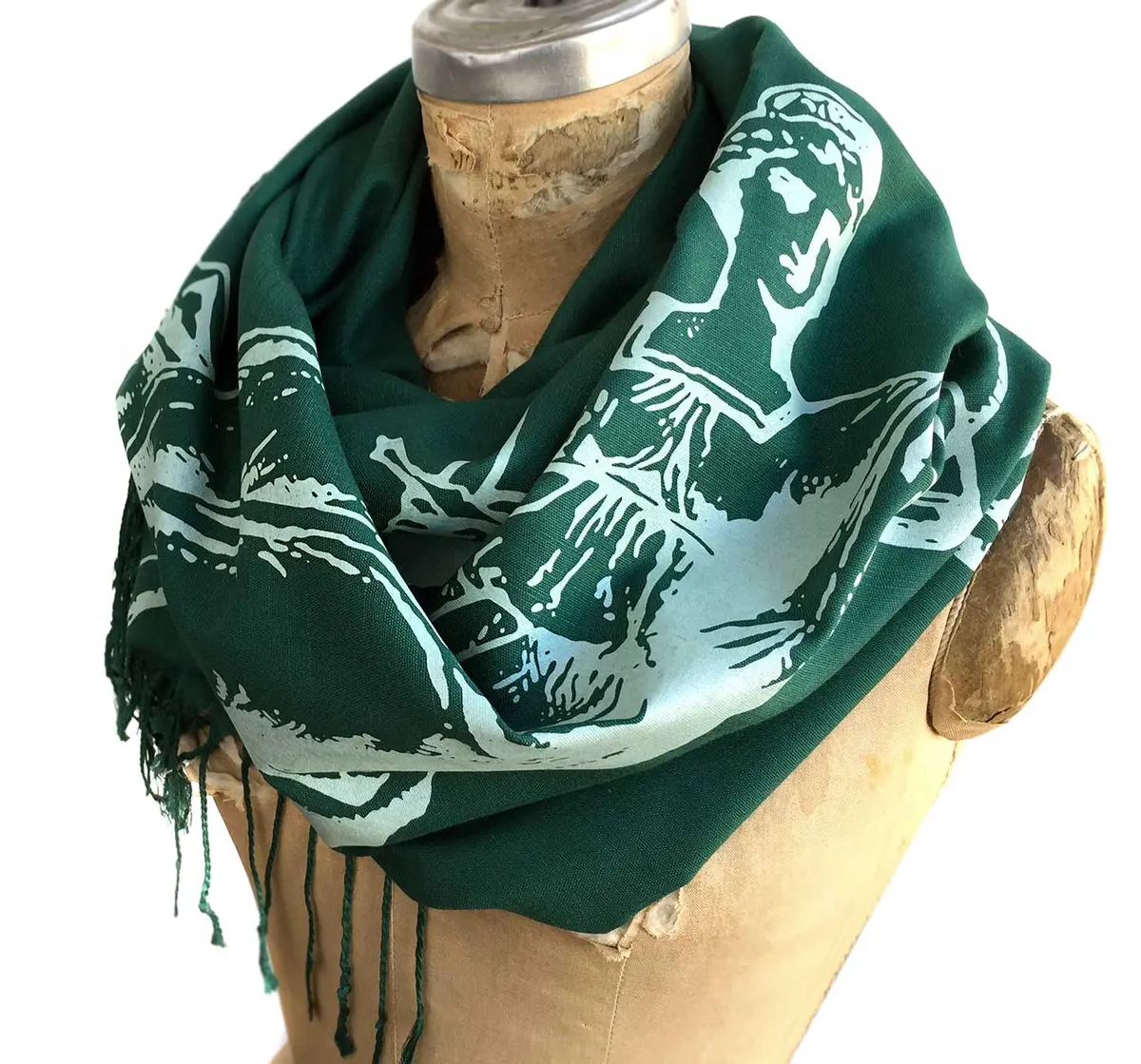Scales Of Justice Scarf, Lady Justice Linen-Weave Pashmina 4