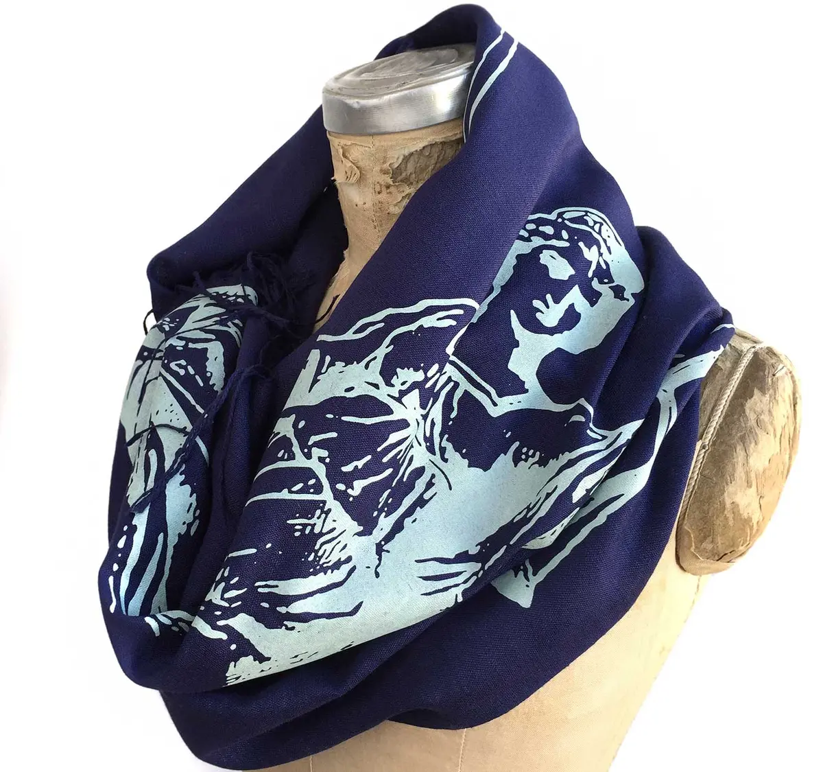 Scales Of Justice Scarf, Lady Justice Linen-Weave Pashmina 2