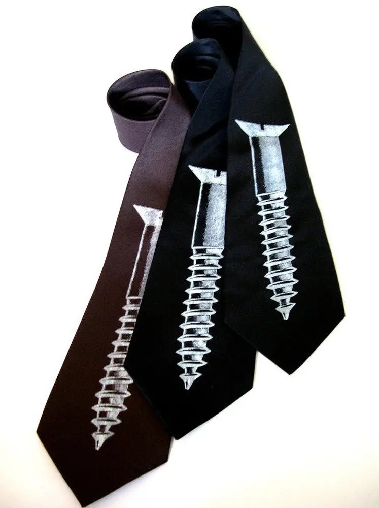 Screw Silk Necktie 1