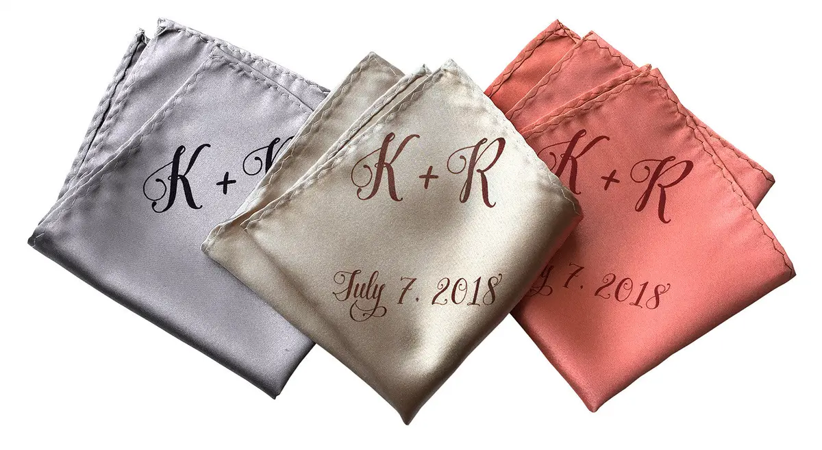 Initials Pocket Square. Personalized Custom Monogram 2