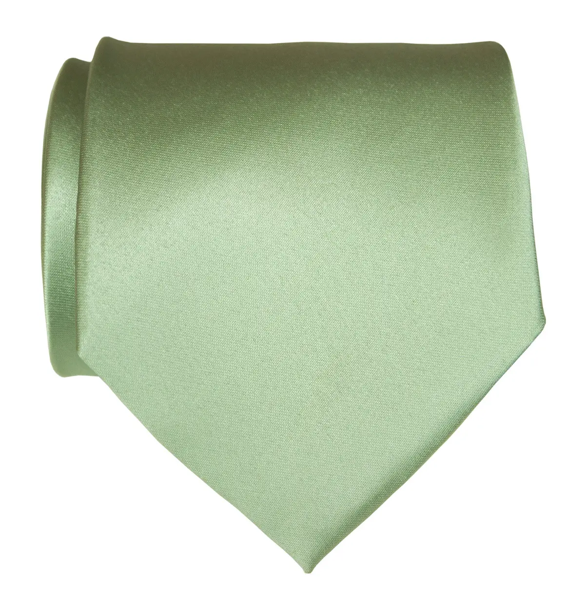 Seafoam Green Necktie. Solid Color Satin Finish Tie, No Print 1