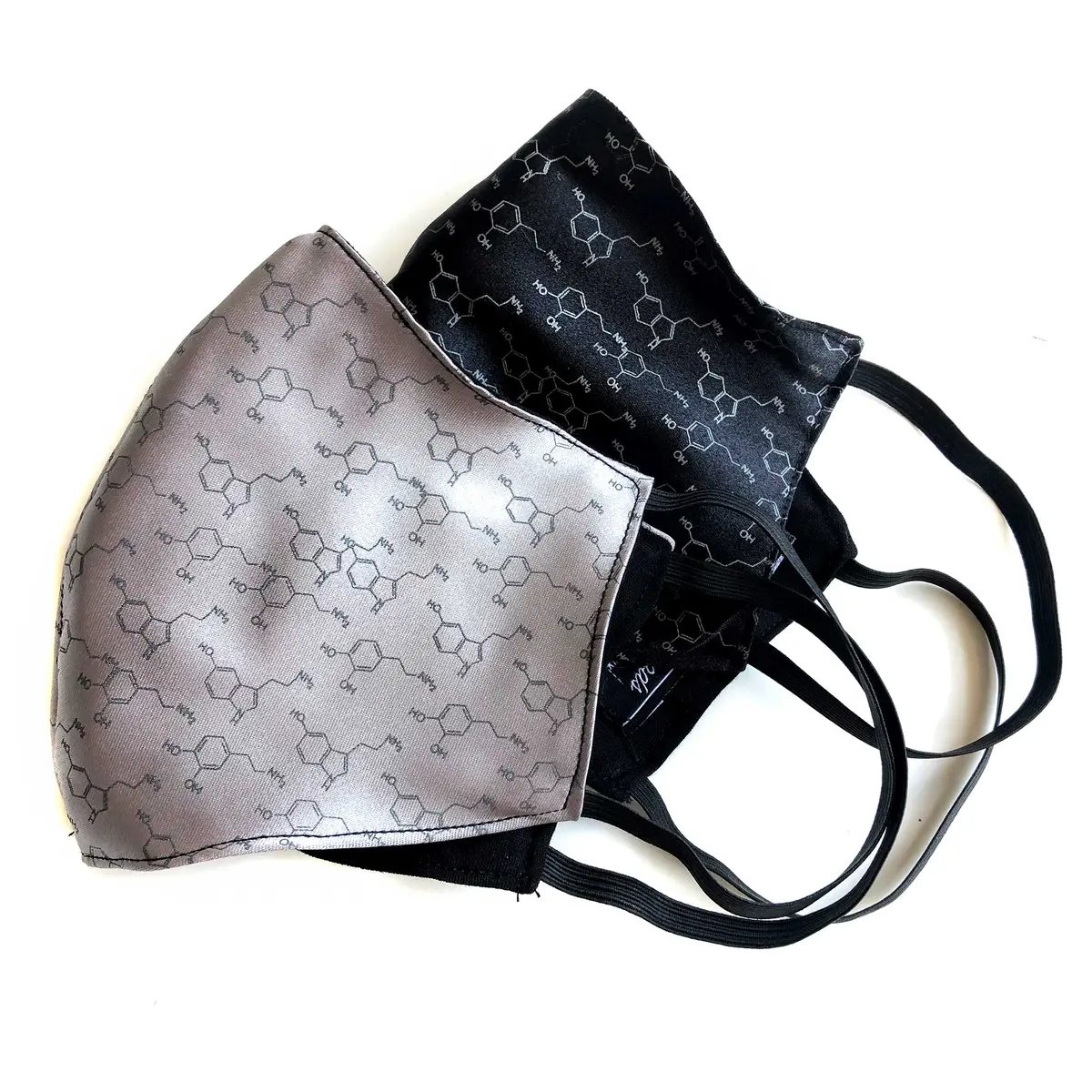 Serotonin & Dopamine Molecule Face Mask, Adjustable Fabric Face Cover 1