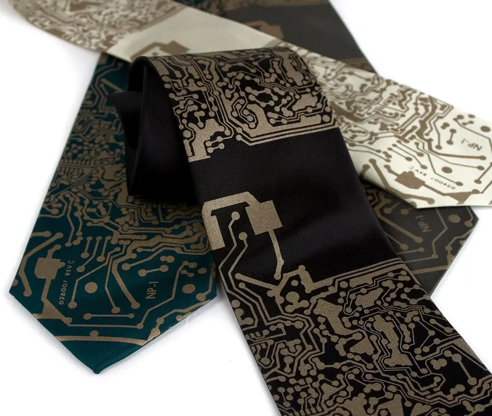 Circuit Board Print Necktie: Short Circuit Tie 9