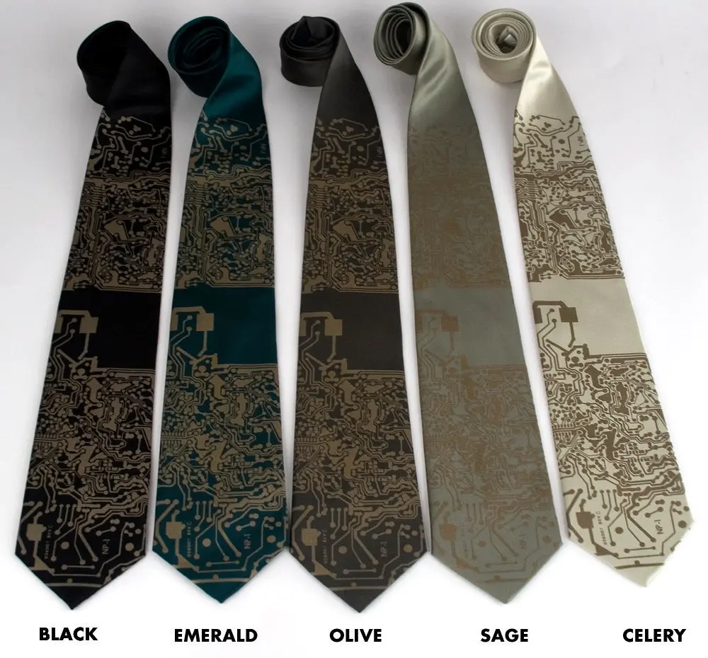 Circuit Board Print Necktie: Short Circuit Tie 2