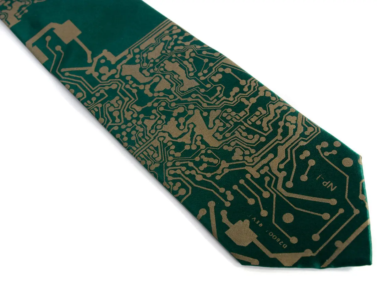 Circuit Board Print Necktie: Short Circuit Tie 11