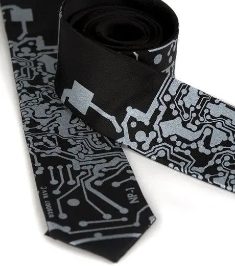 Circuit Board Print Necktie: Short Circuit Tie 12