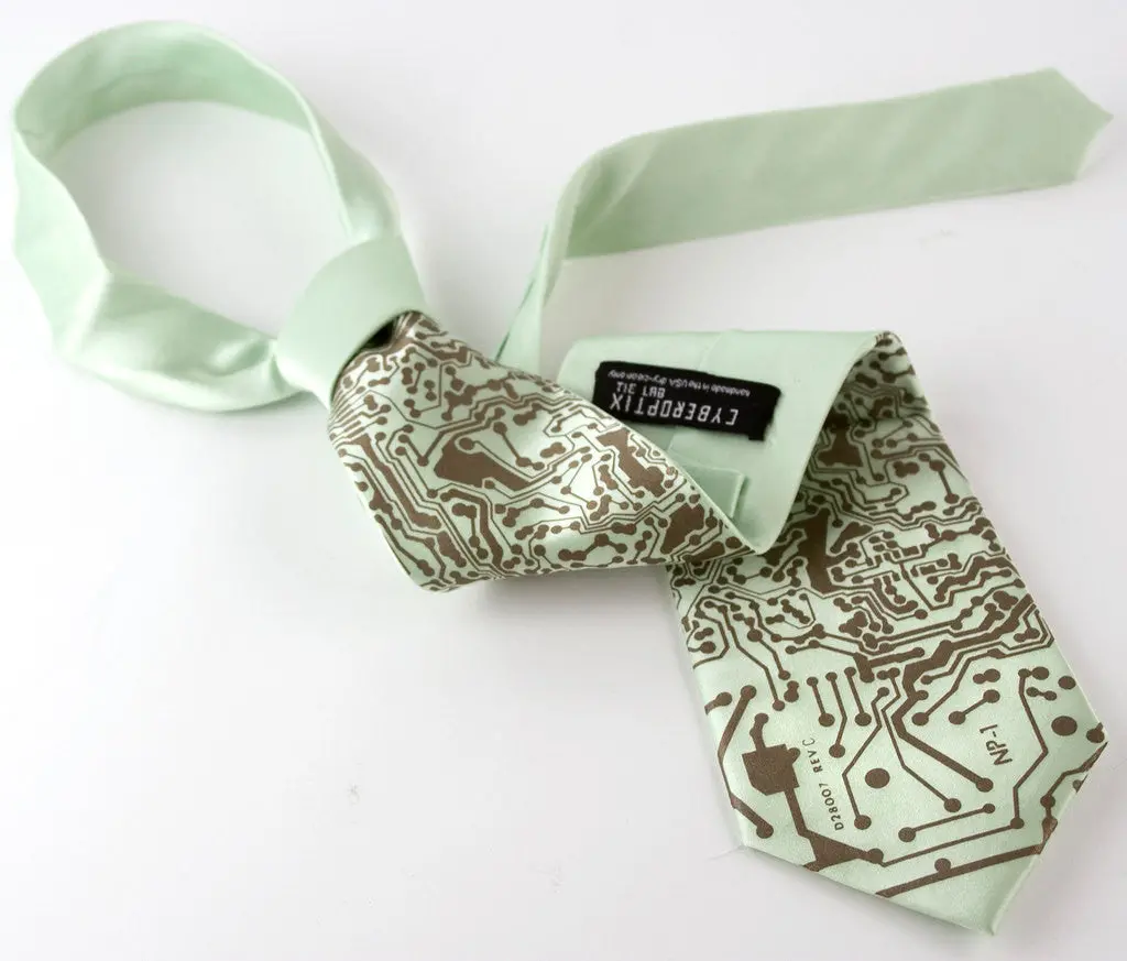 Circuit Board Print Necktie: Short Circuit Tie 19