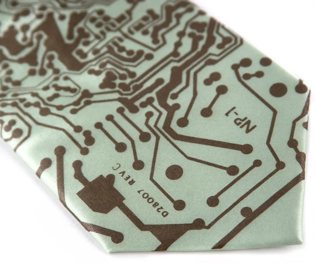 Circuit Board Print Necktie: Short Circuit Tie 16