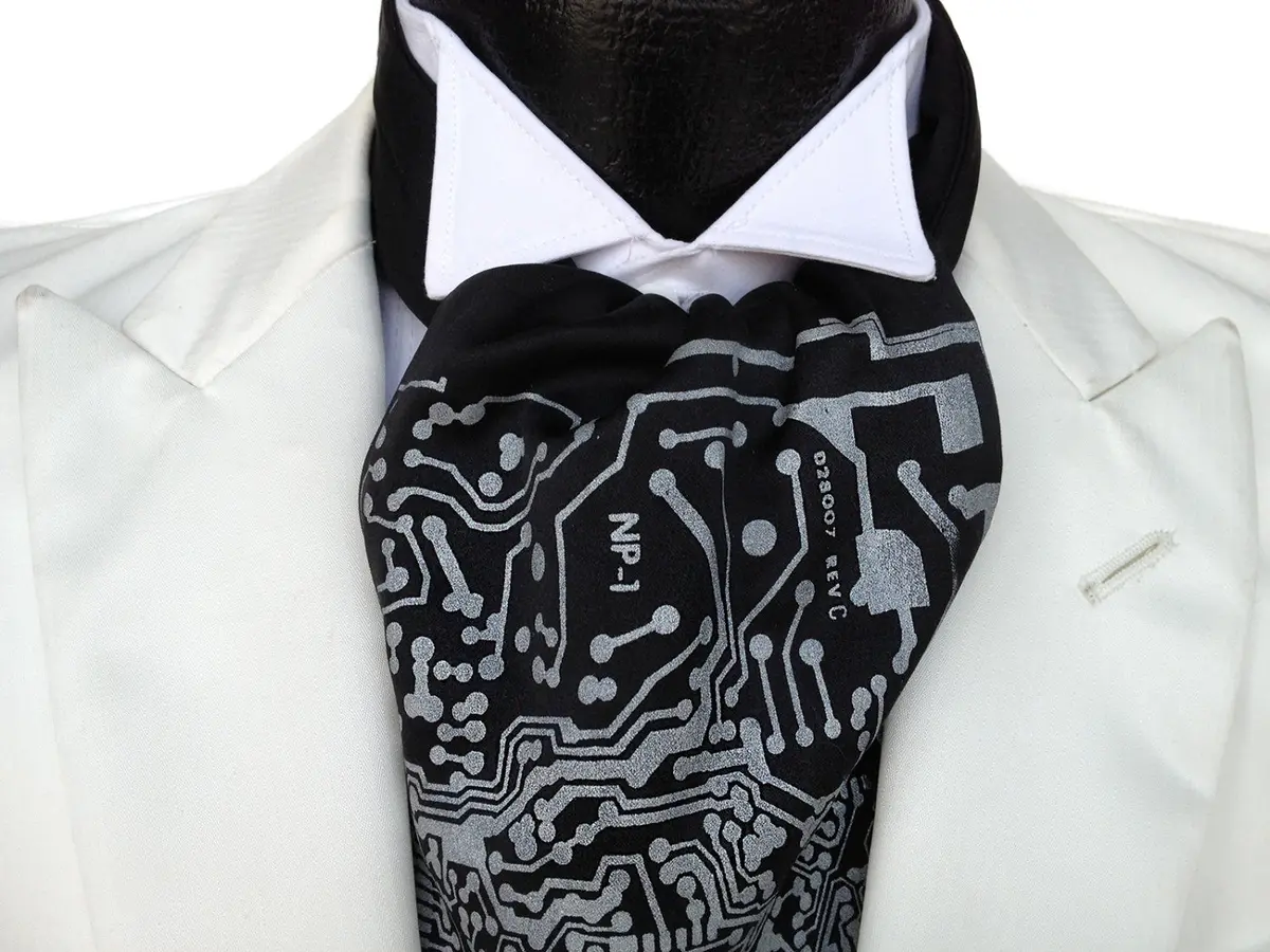 Circuit Board Ascot: "Short Circuit" Cravat Tie. 1