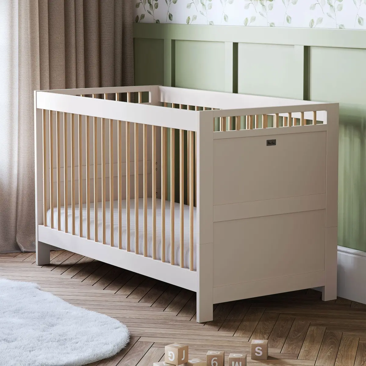 Silver Cross Seville Cot Bed - Cashmere Oak 1