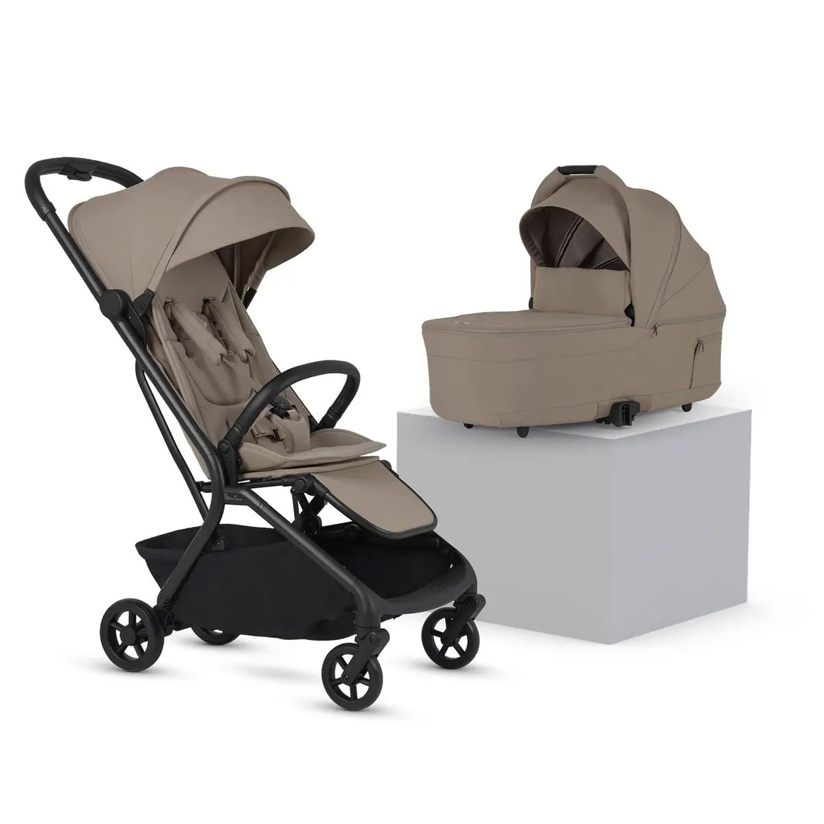Silver Cross Nia Stroller With Carrycot - Champagne 1