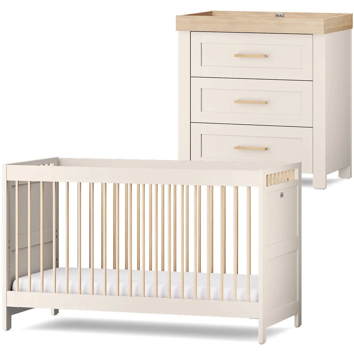Silver Cross Seville 2 Piece Dresser Room Set - Cashmere Oak 1