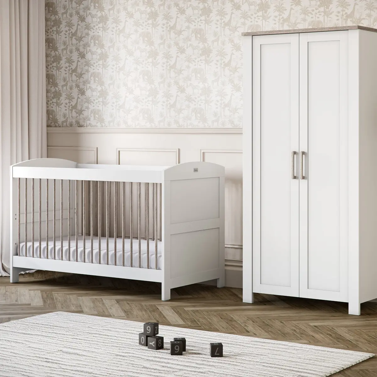 Silver Cross Valencia 2 Piece Wardrobe Room Set - White Ash 3