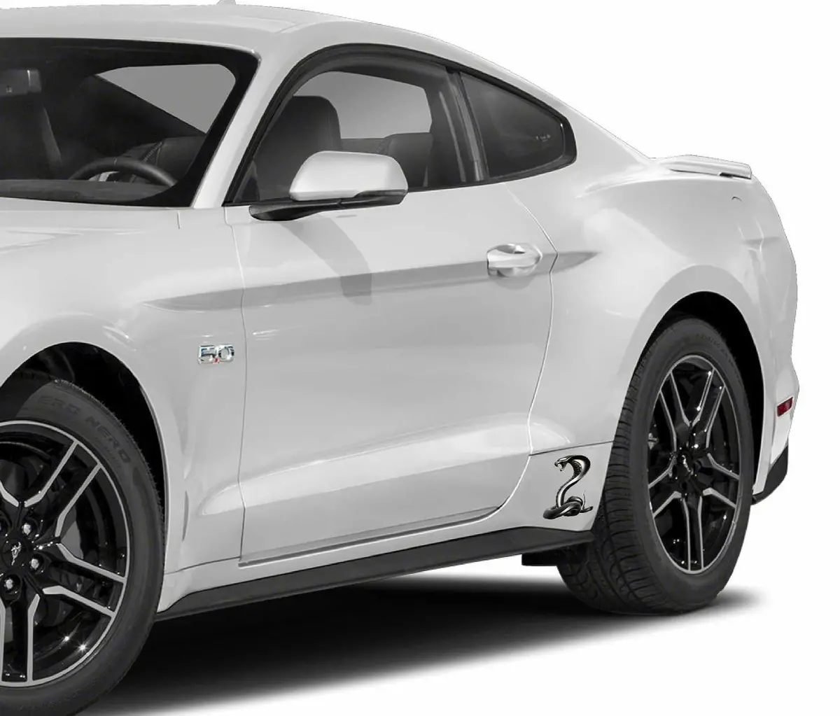 Silver Cobra Vinyl Graphic Decals For Ford Mustang Sports Car 4
