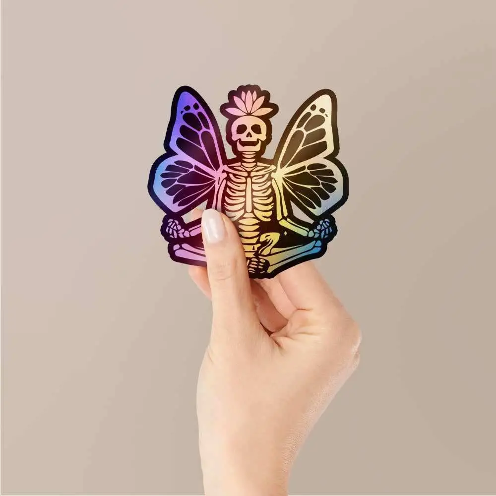 Skeleton Butterfy Holographic Stickers 2