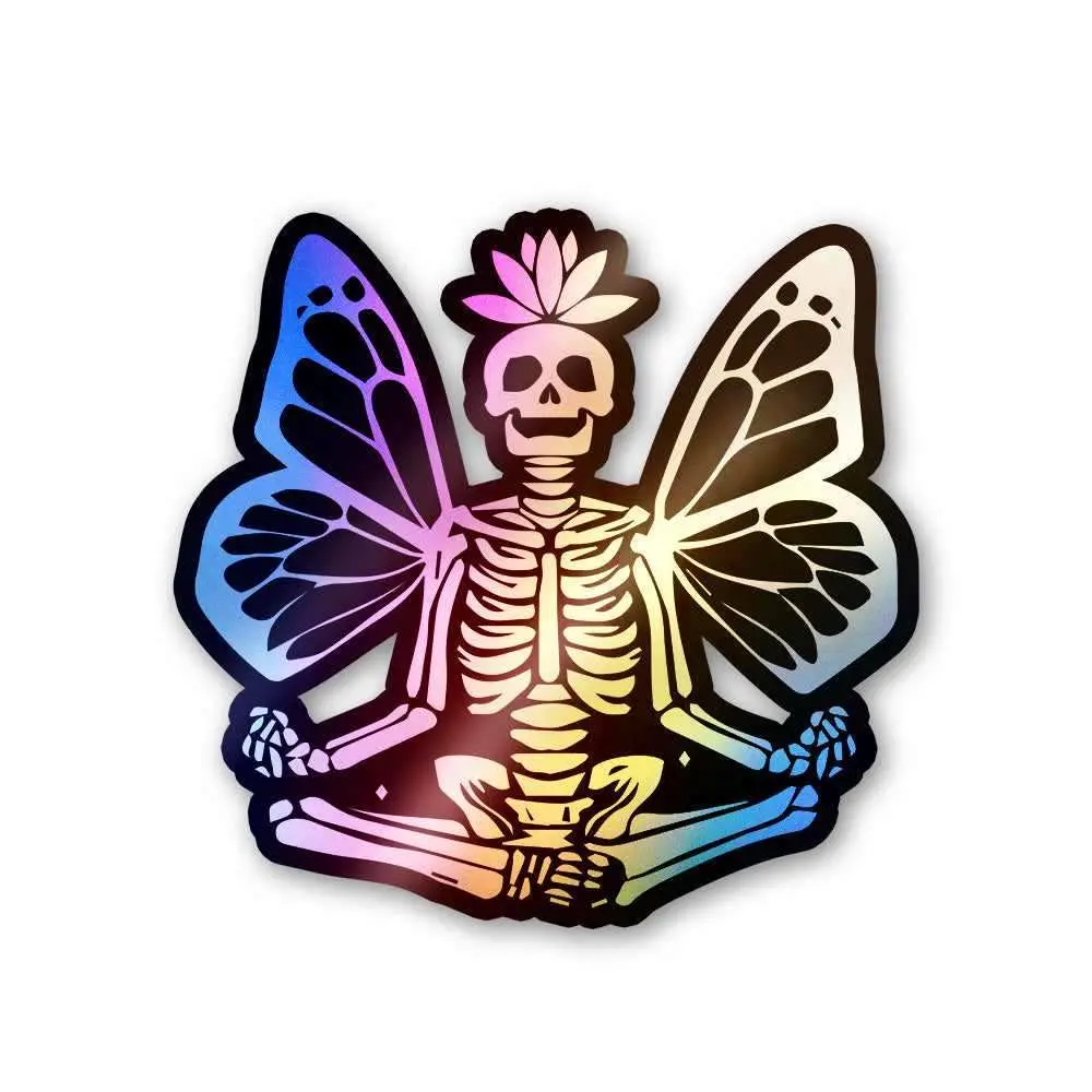 Skeleton Butterfy Holographic Stickers 1