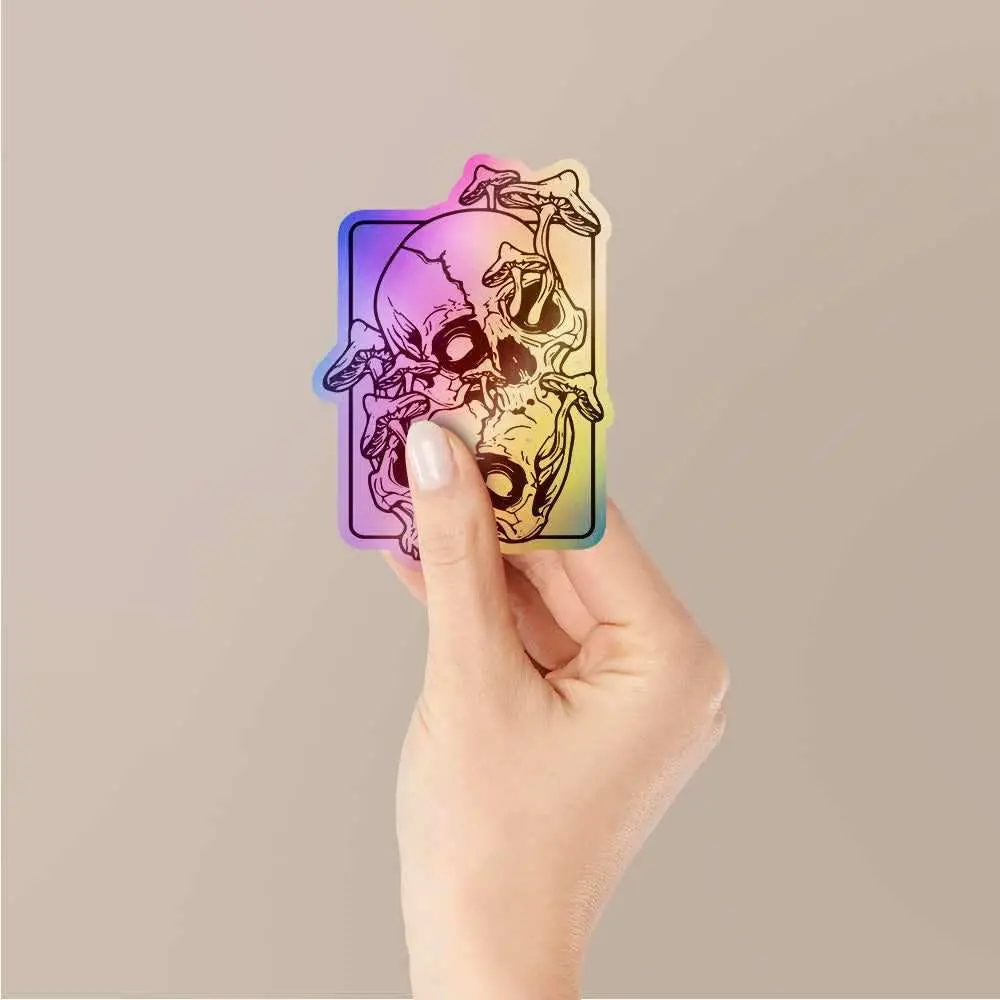 Skull Mushroom Holographic Stickers 2