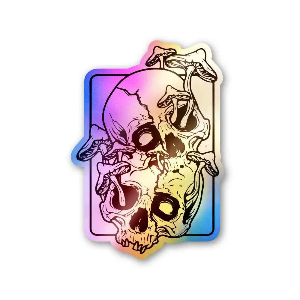 Skull Mushroom Holographic Stickers 1