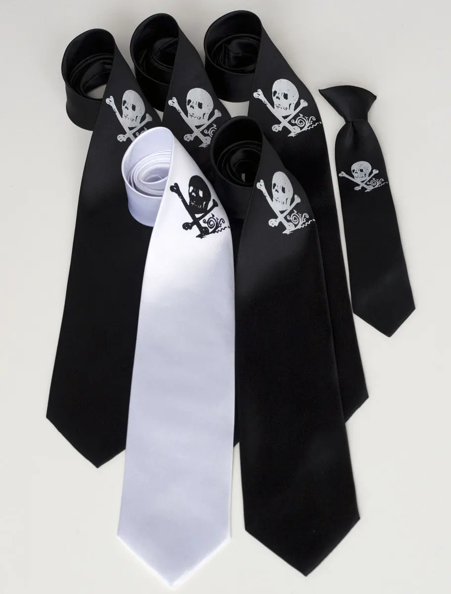 Skull + Bones Microfiber Necktie 1