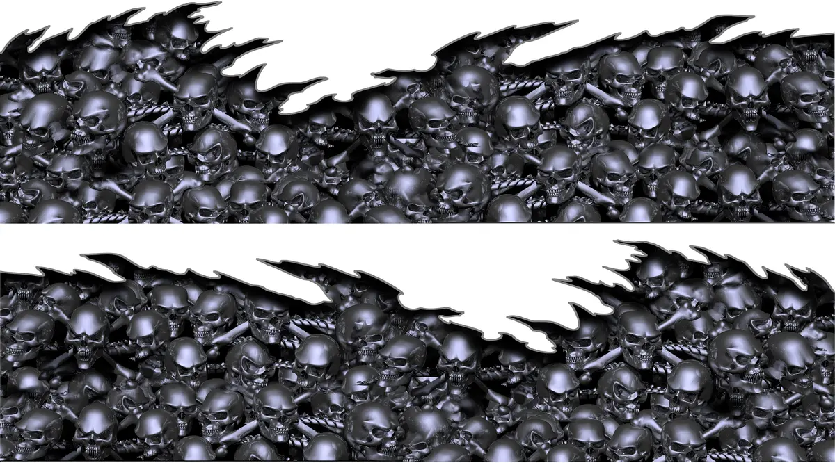 Skulls Half Wrap For Cars And Trucks 8Ft On Clearance 50% Off 2