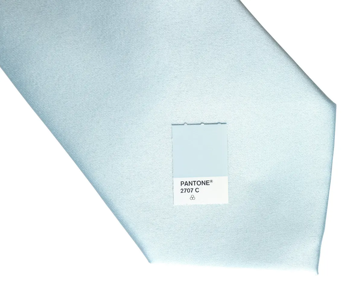 Sky Blue Necktie. Light Blue Solid Color Satin Finish Tie, No Print 2