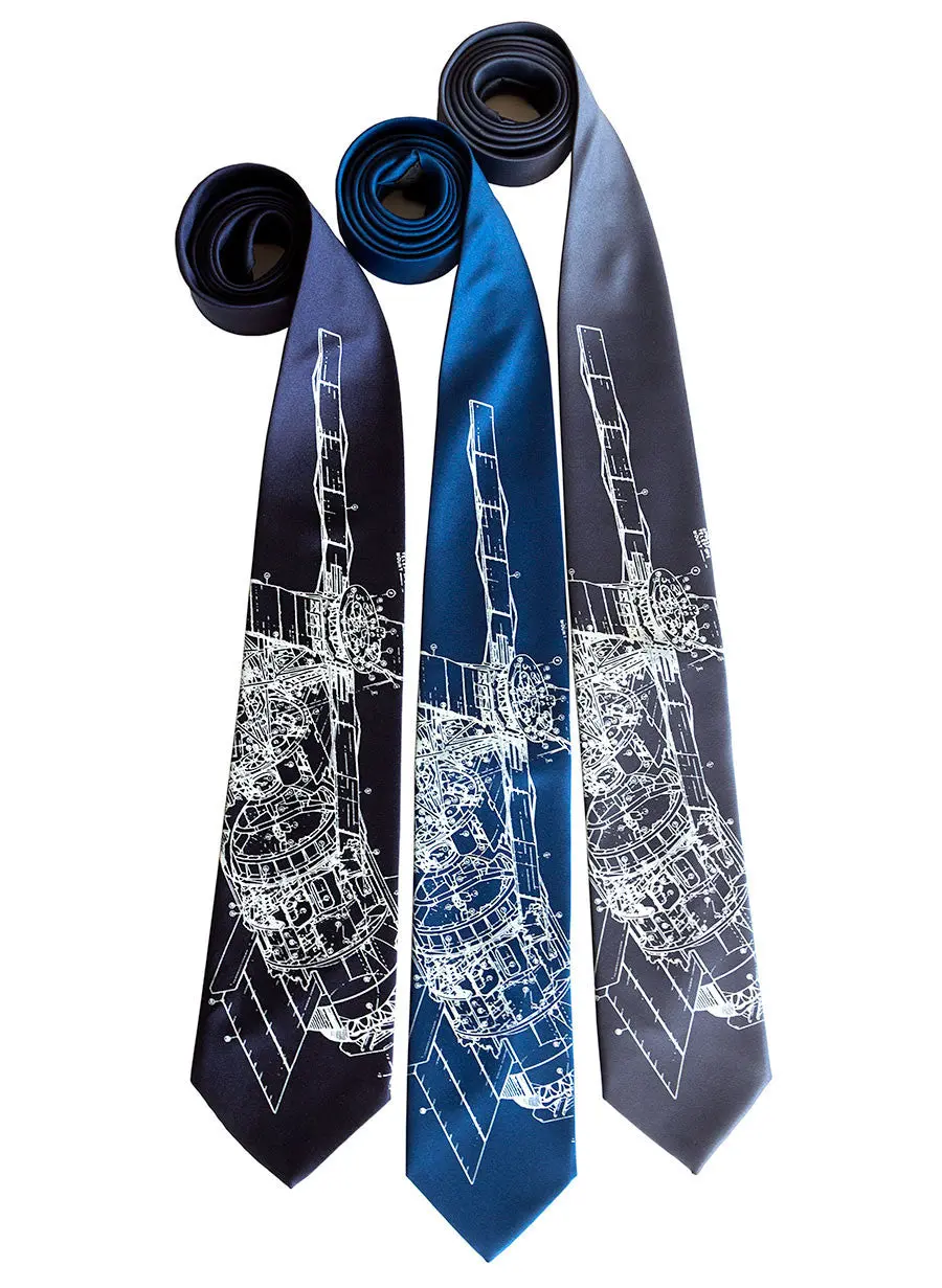 Skylab Silk Necktie, Space Station Print Tie 1